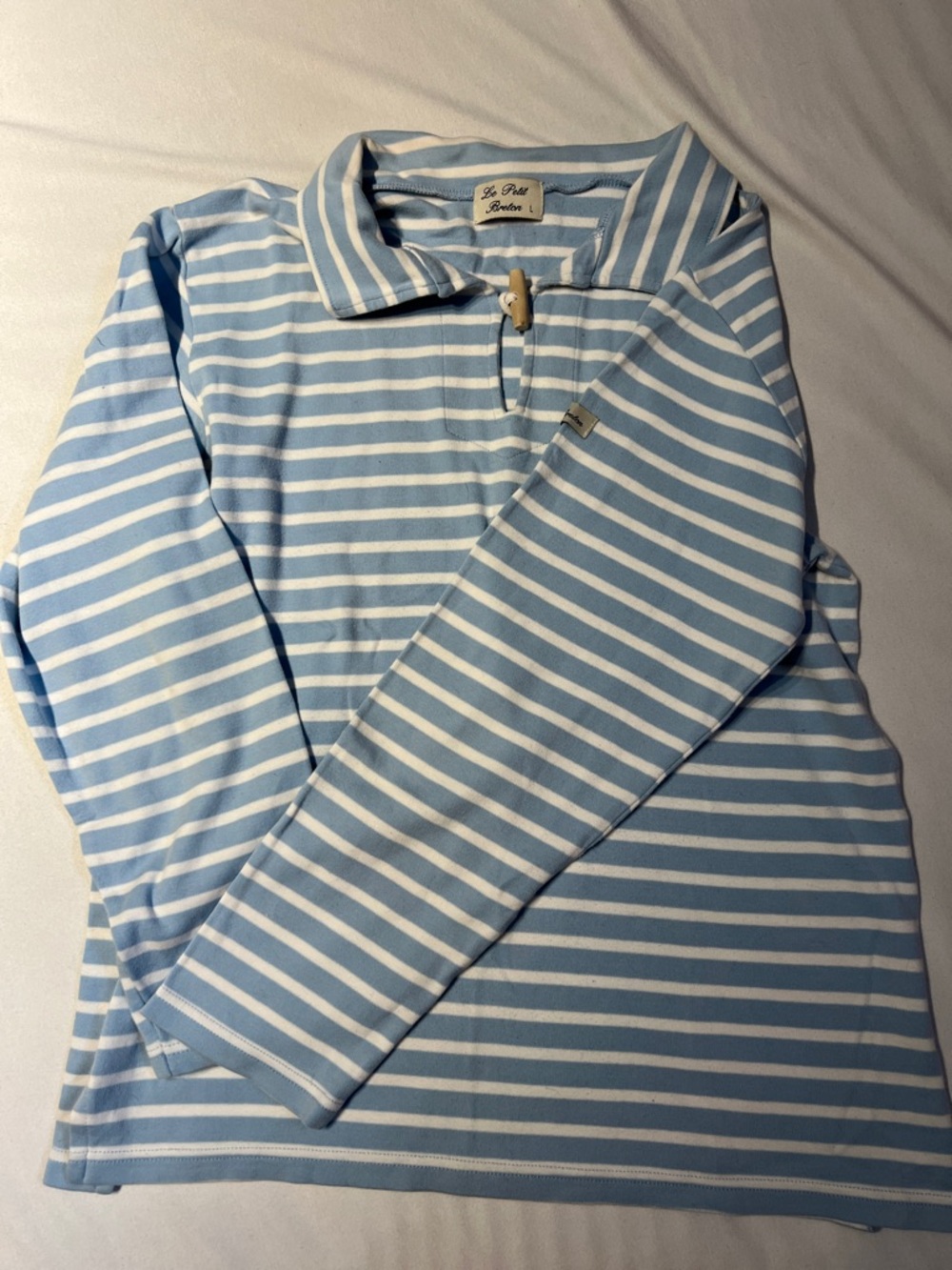Women’s Light Blue & White Striped Shirt